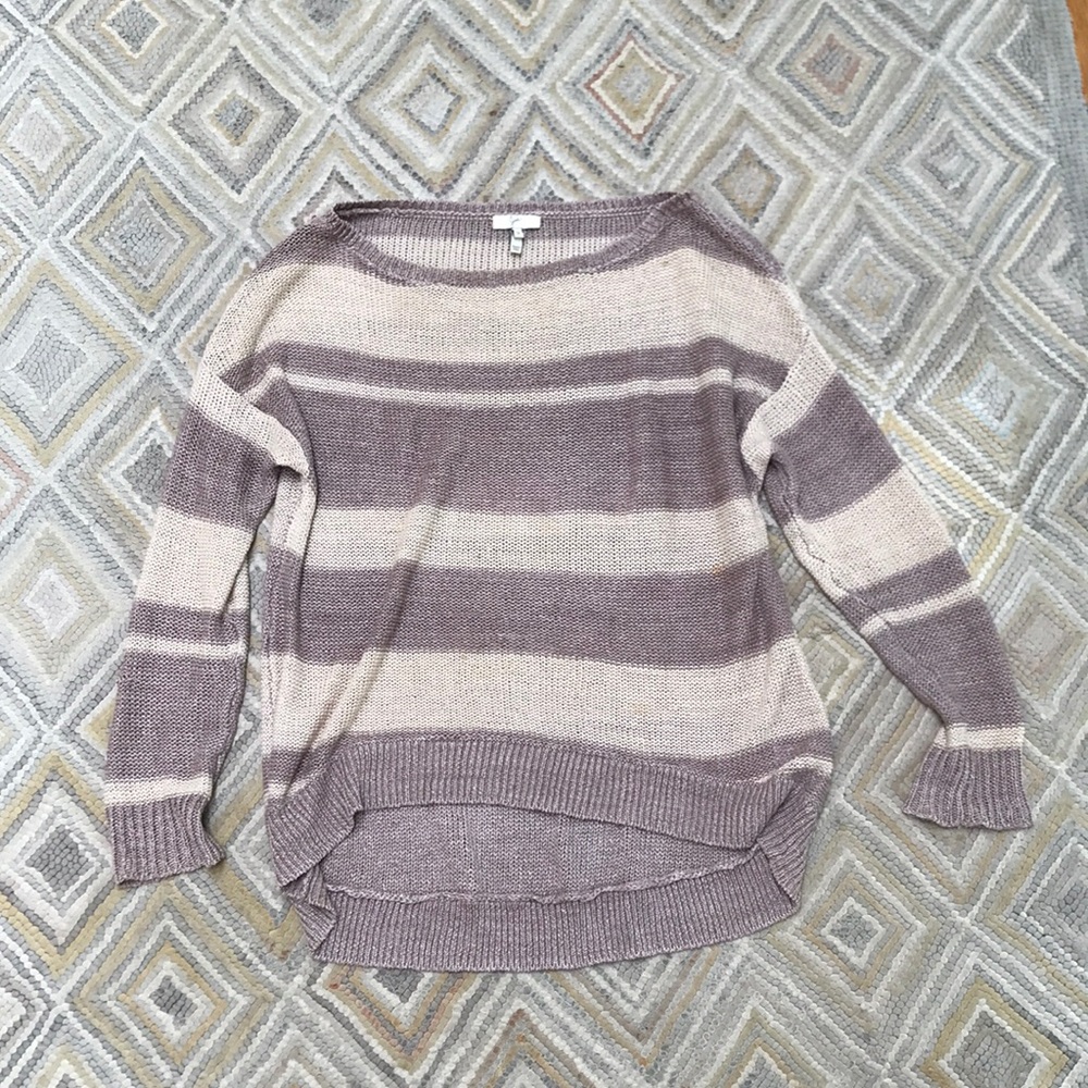 Joie knit sweater purple/gray and cream size S